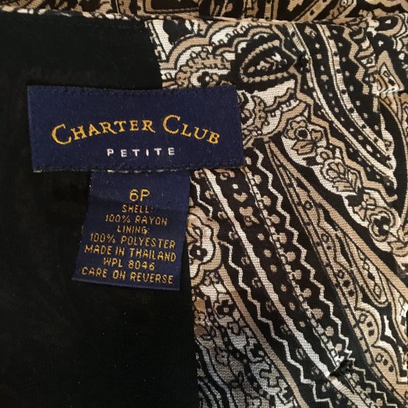 CHARTER CLUB PAISLEY SLEEVELESS TOP BLOUSE 6P - Picture 7 of 7